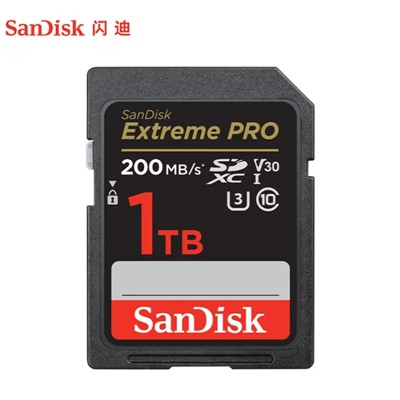 闪迪（SanDisk）SDSDXXY-1T00-ZN4IN U盘/存储卡  1TB SD U3 C10 4K 至尊超极速版码数相机内存卡 提速升级读速200MB/s 写速140MB/s