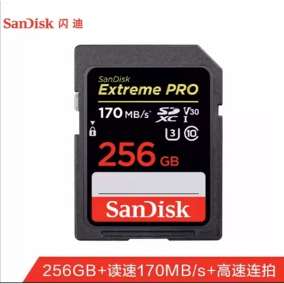 闪迪（SanDisk）SDSDXXY-256G-ZN4IN U盘/存储卡 256GSD存储卡 U3 C10 V30 4K至尊超极速版数码相机内存卡 